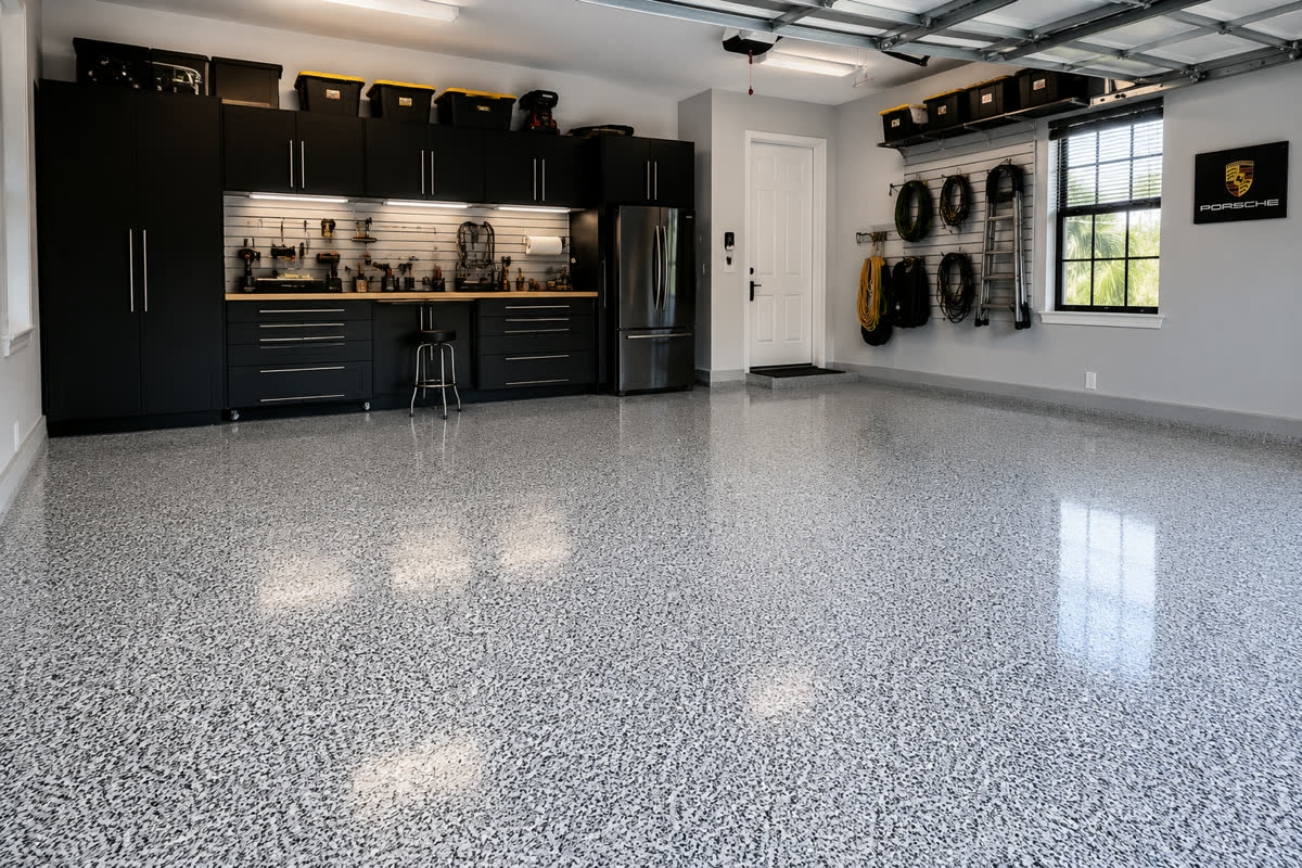Epoxy floor coating in Bonita Springs, Florida by SWFL Coatings