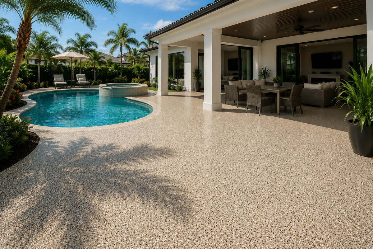Epoxy floor coating in Marco Island, Florida by SWFL Coatings